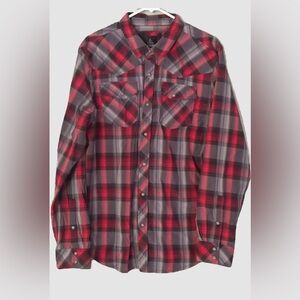 PrAna Men’s Breathe Western-style long sleeve w/MoP buttons Excellent Condition